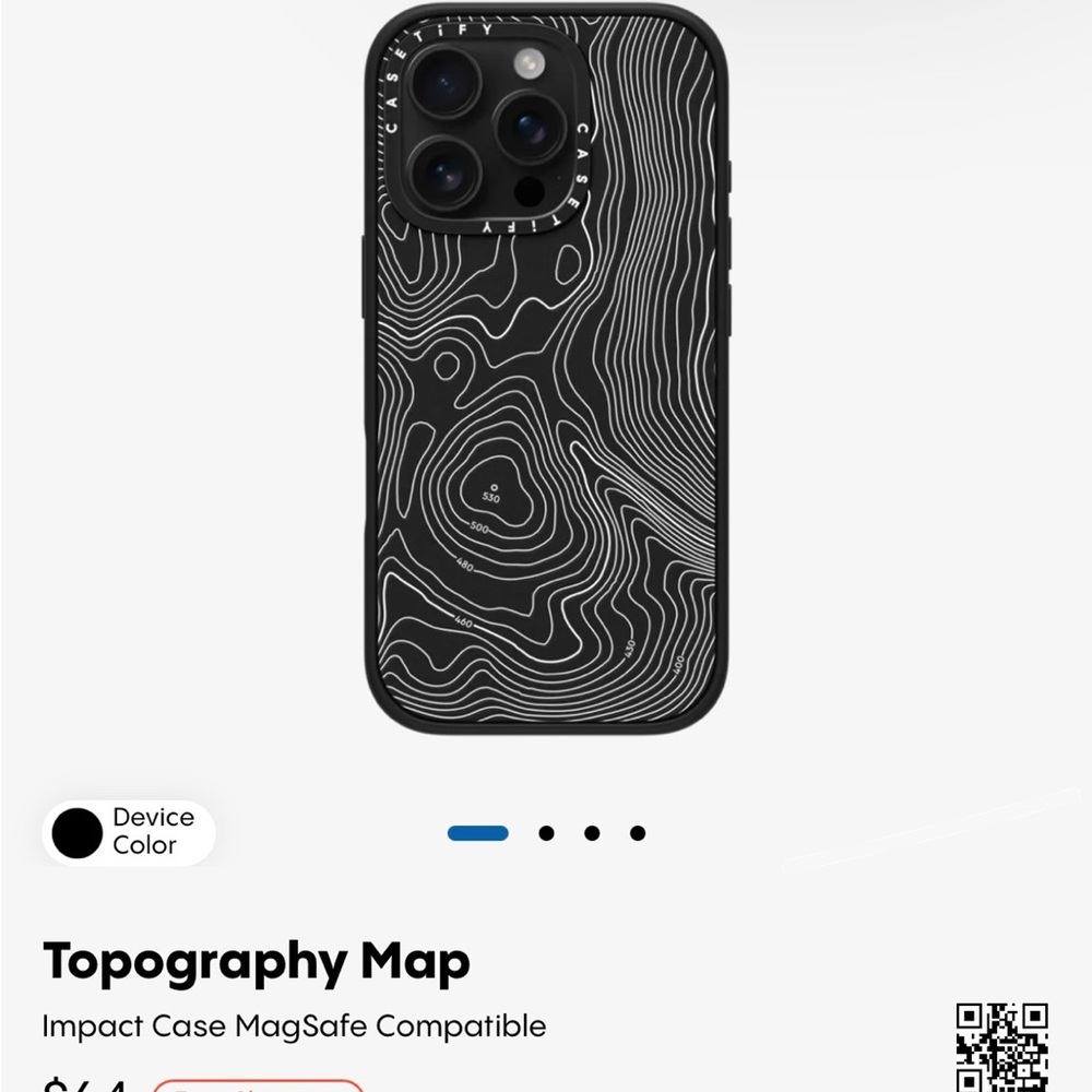 Topography Map Impact Case for iPhone